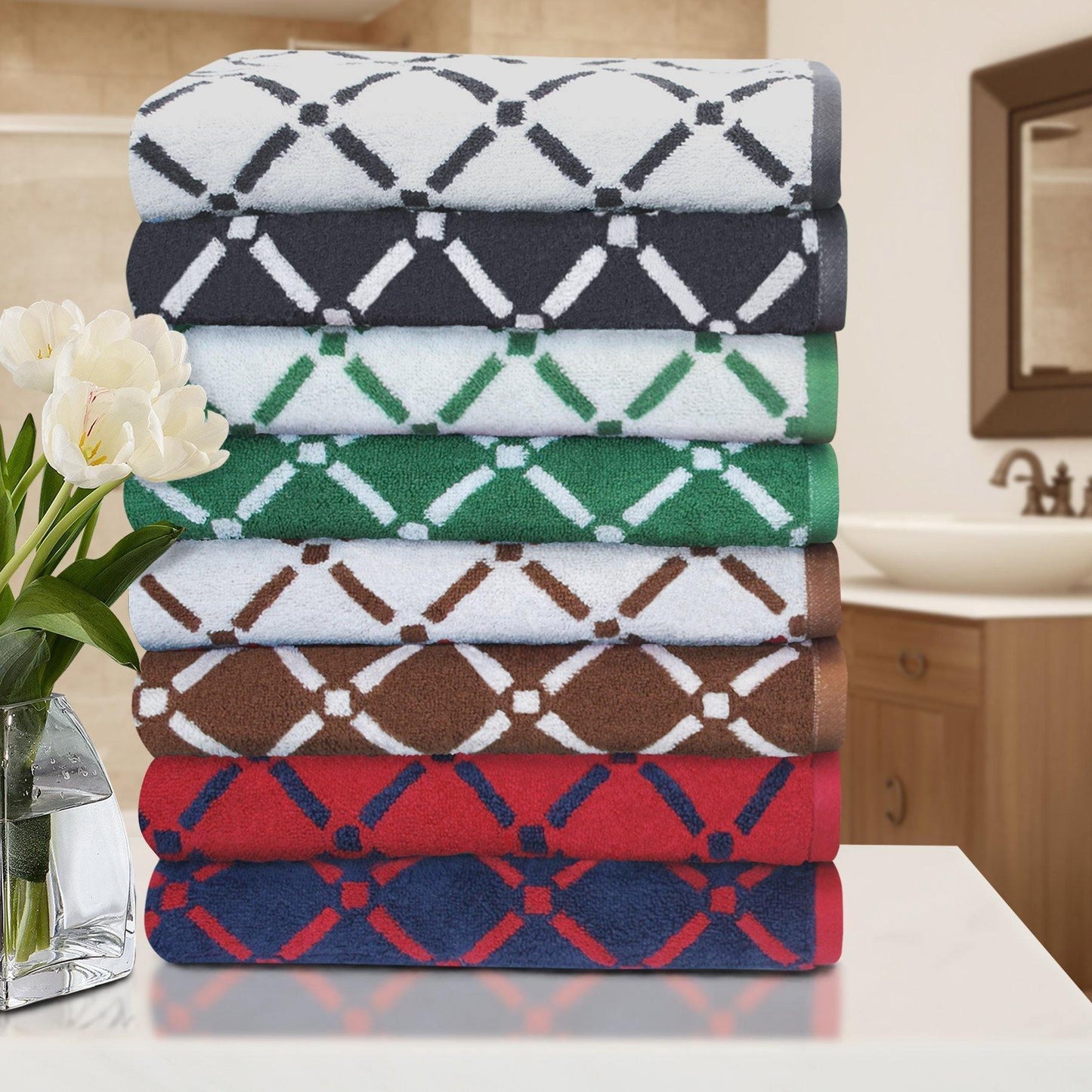 Diamond 100% Combed Cotton 550 GSM 2-Piece Bath Towel Set FredCo