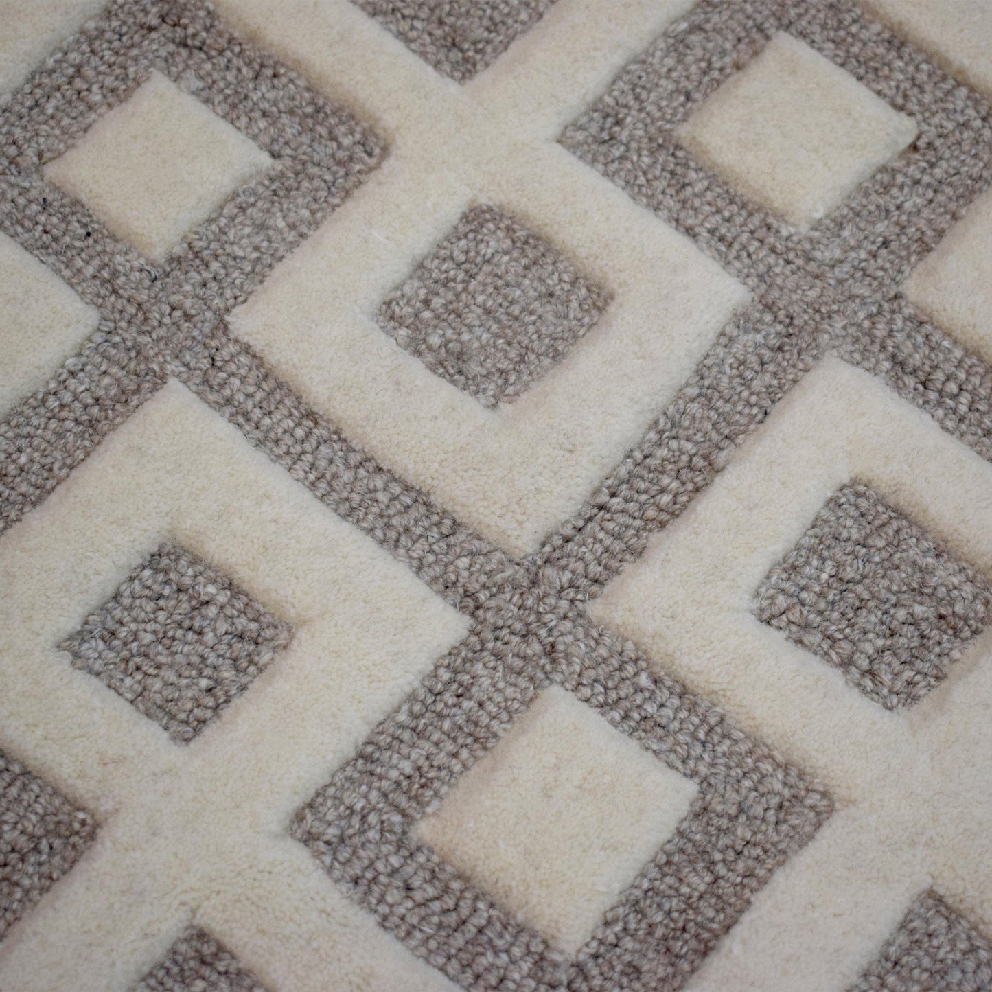 Diamond Hand-Woven Moroccan Wool-Viscose Blend Rug FredCo