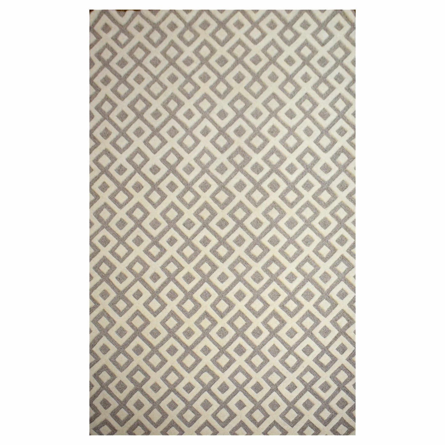 Diamond Hand-Woven Moroccan Wool-Viscose Blend Rug FredCo