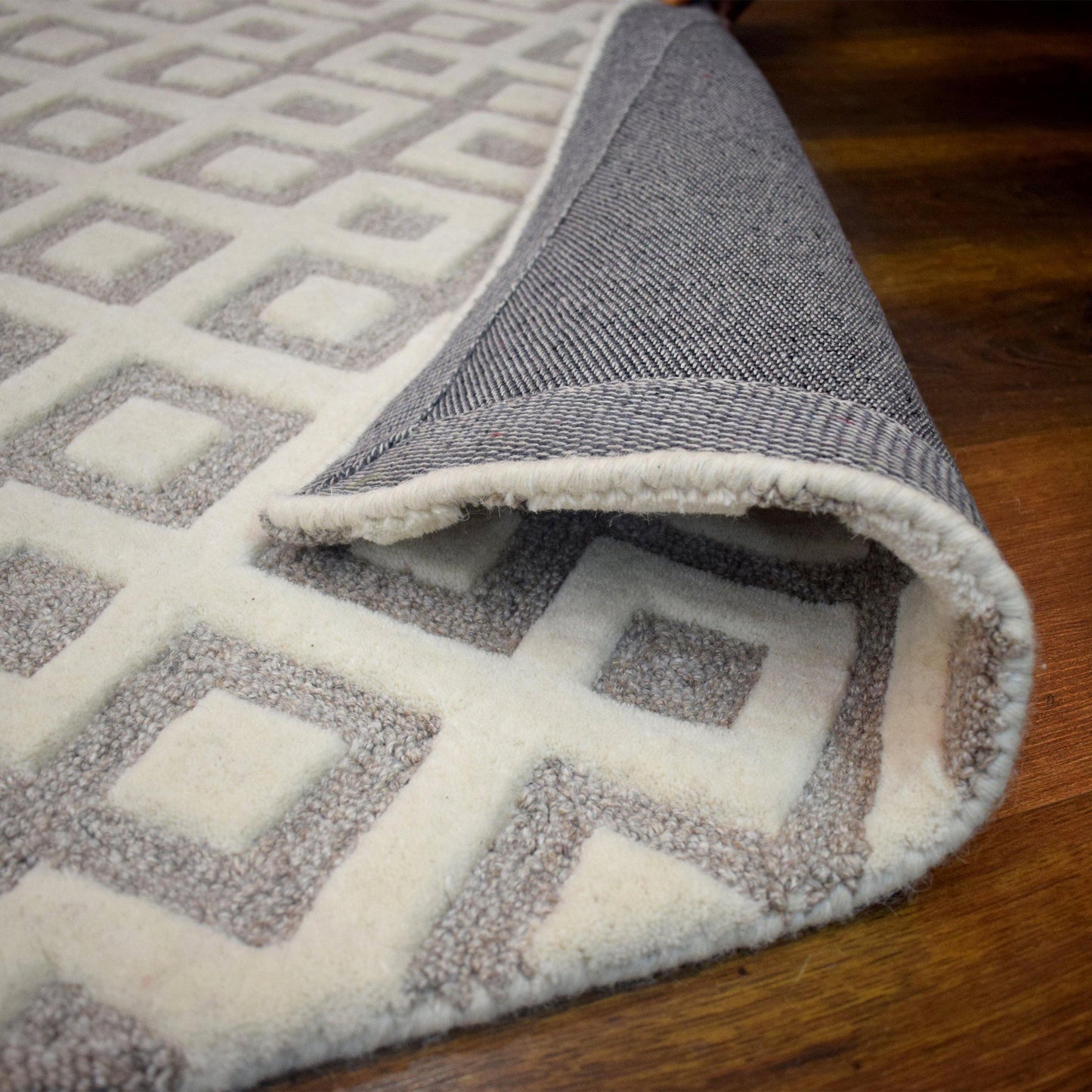 Diamond Hand-Woven Moroccan Wool-Viscose Blend Rug FredCo