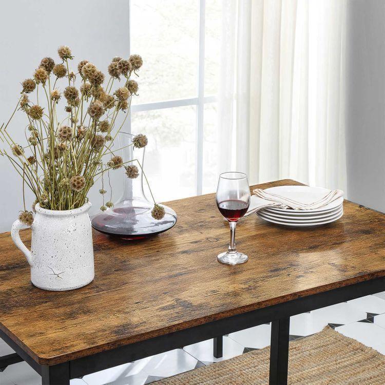 Dining Table with 2 Benches Rustic Brown FredCo