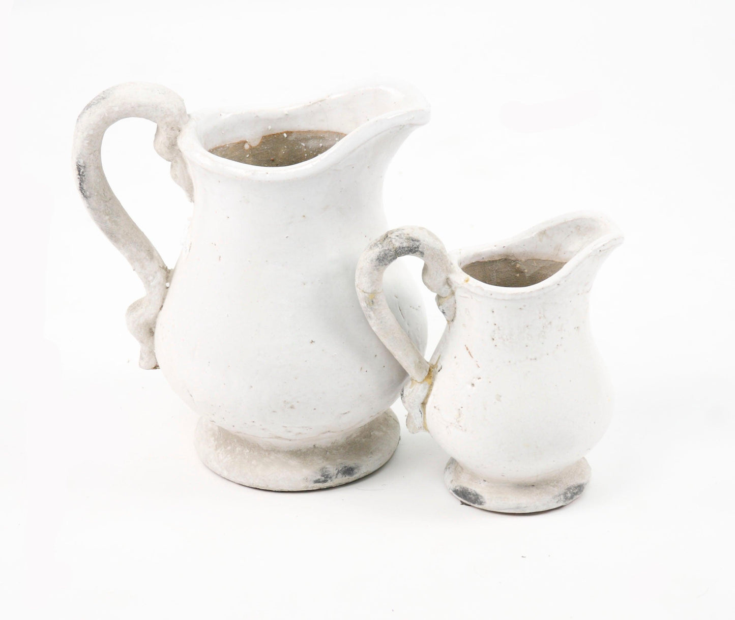 Distressed White Pitcher (5268L) FredCo