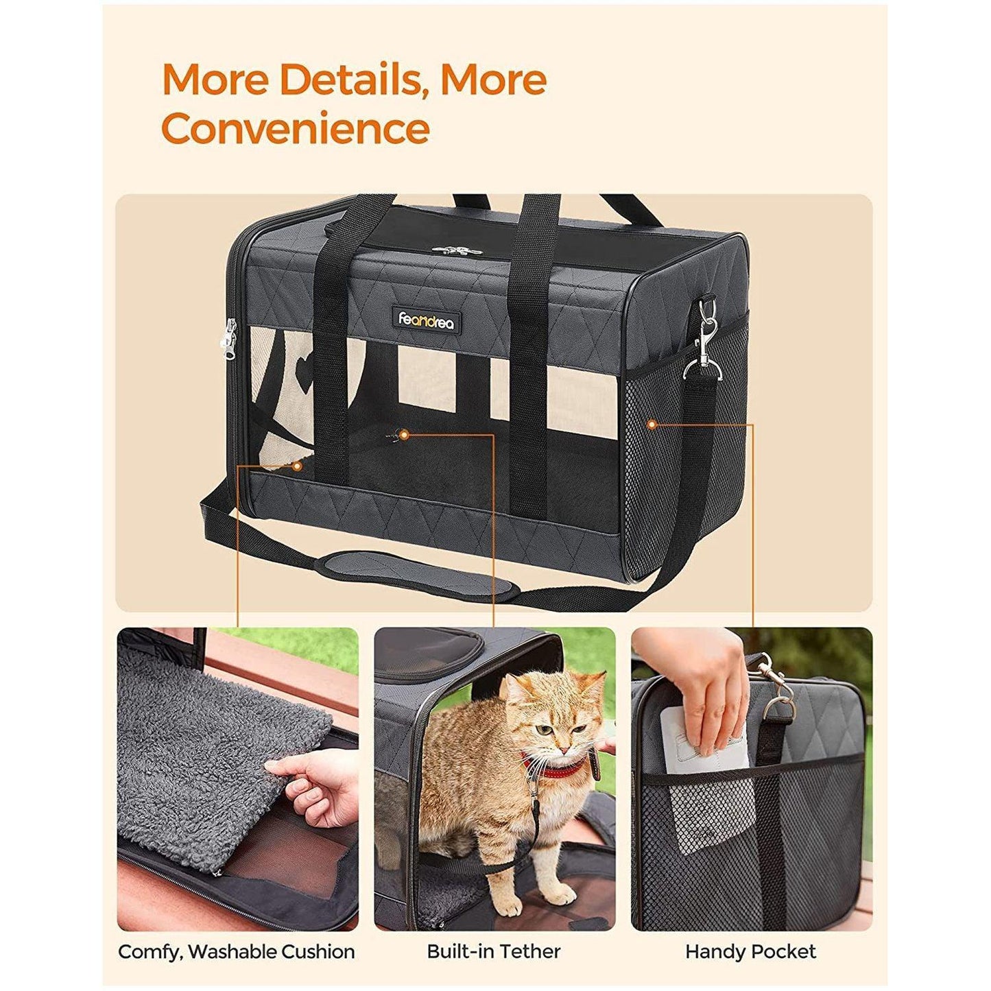 Dog Carrier for Small Dogs Gray FredCo