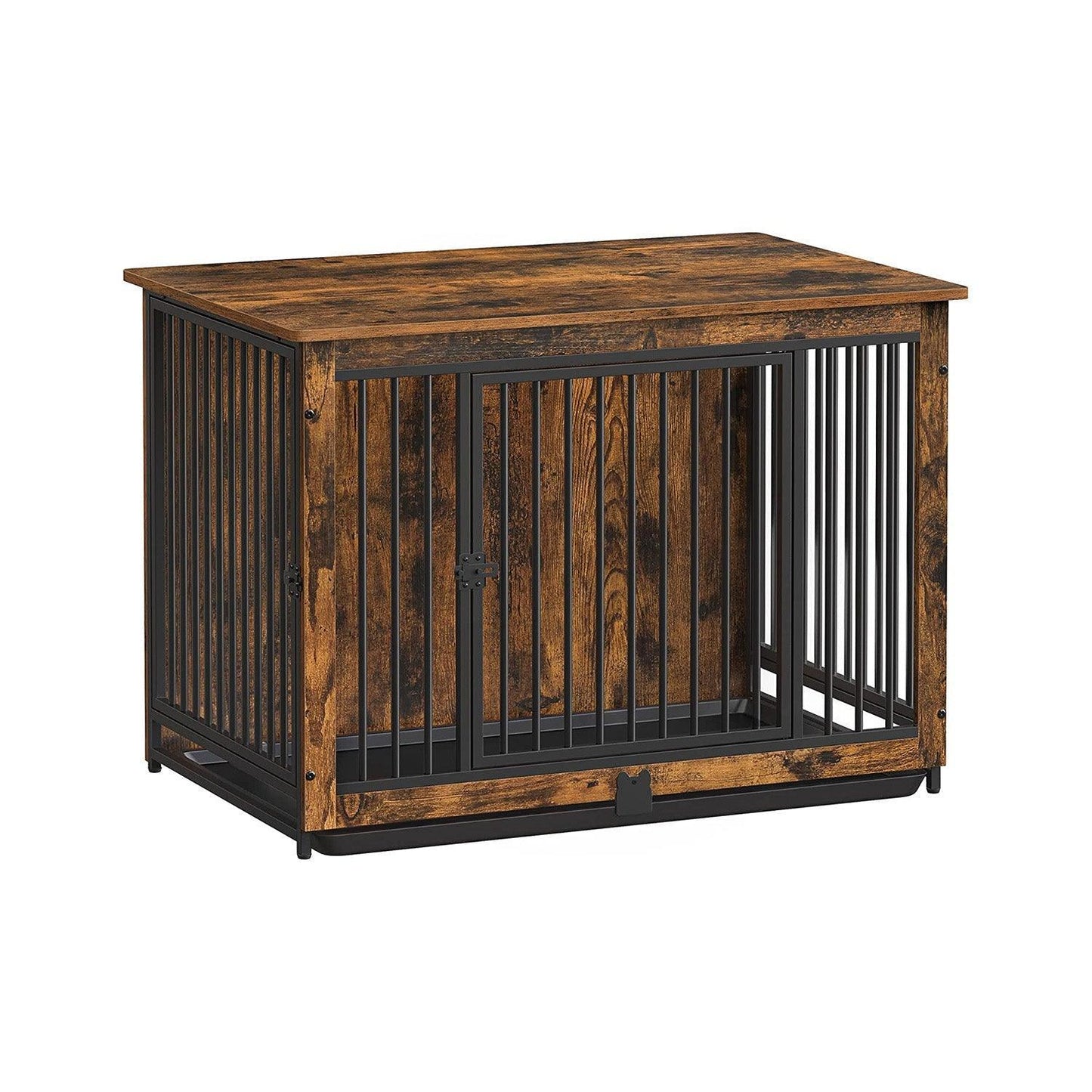 Dog Crate Furniture with 2 Doors, 70lb Rustic Brown FredCo