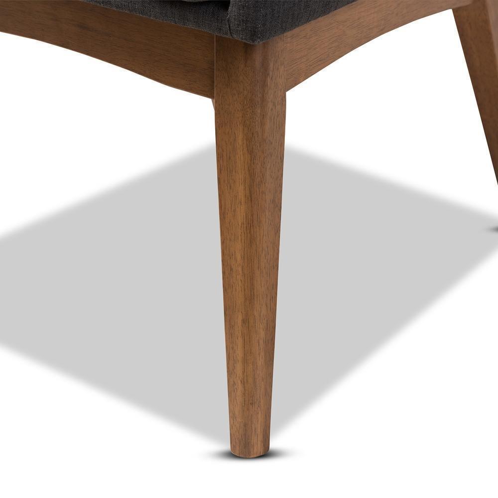 Dorina Mid-Century Modern Dark Grey Fabric Upholstered and Walnut Brown Finished Wood 5-Piece Dining Set FredCo