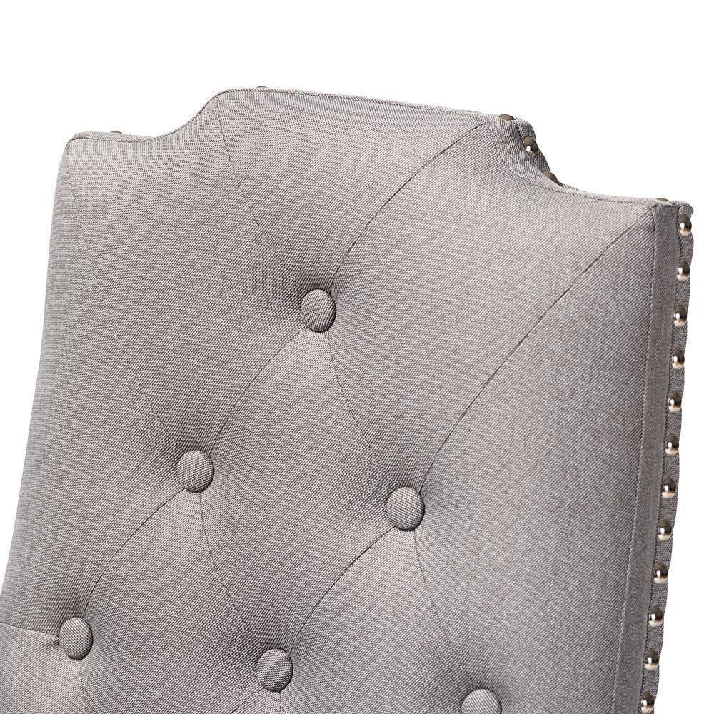 Dylin Modern and ContemporaryGray Fabric Upholstered Button Tufted Wood Dining Chair Set of 2 FredCo