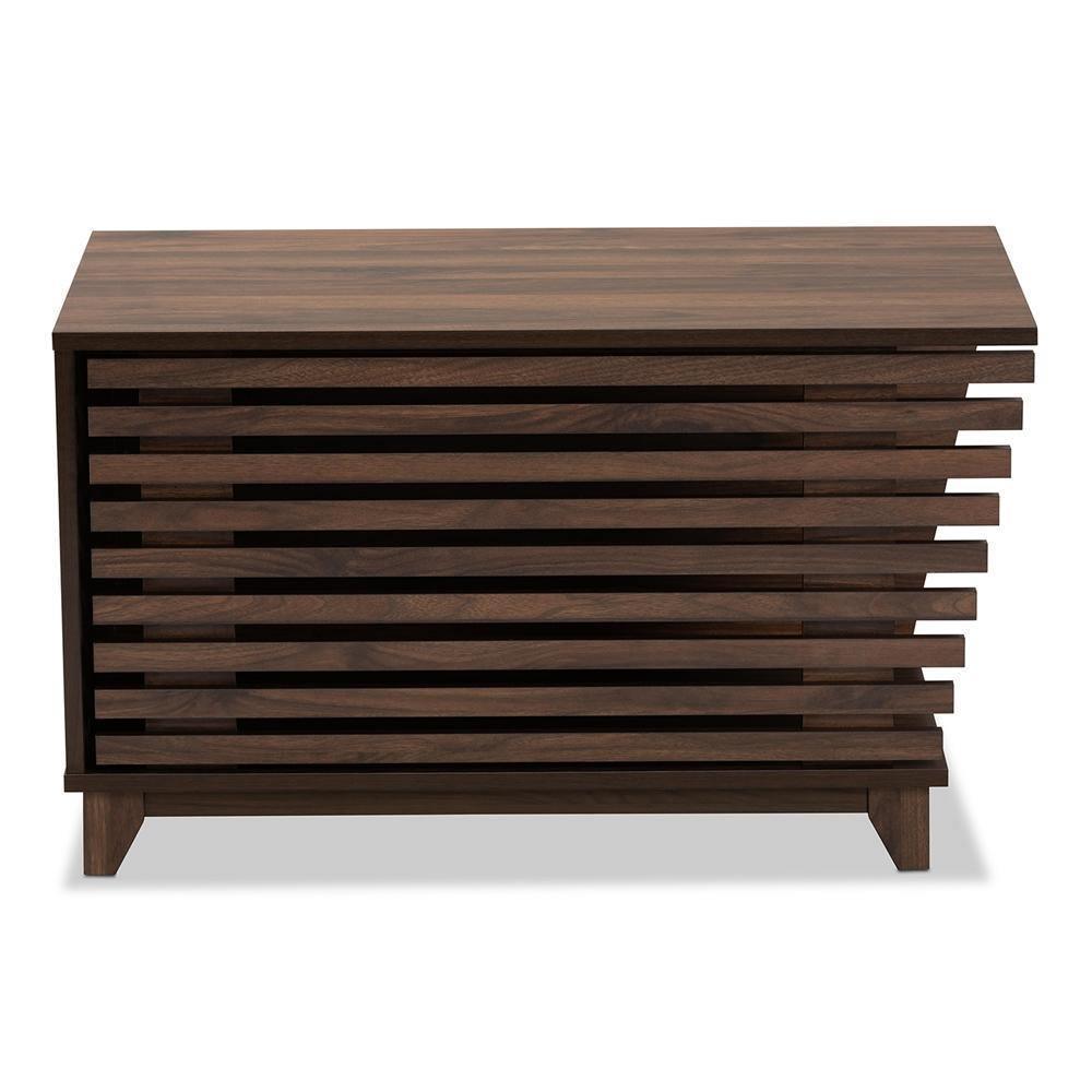 Eckhart Modern and Contemporary Walnut Brown Finished Wood Cat Litter Box Cover House FredCo