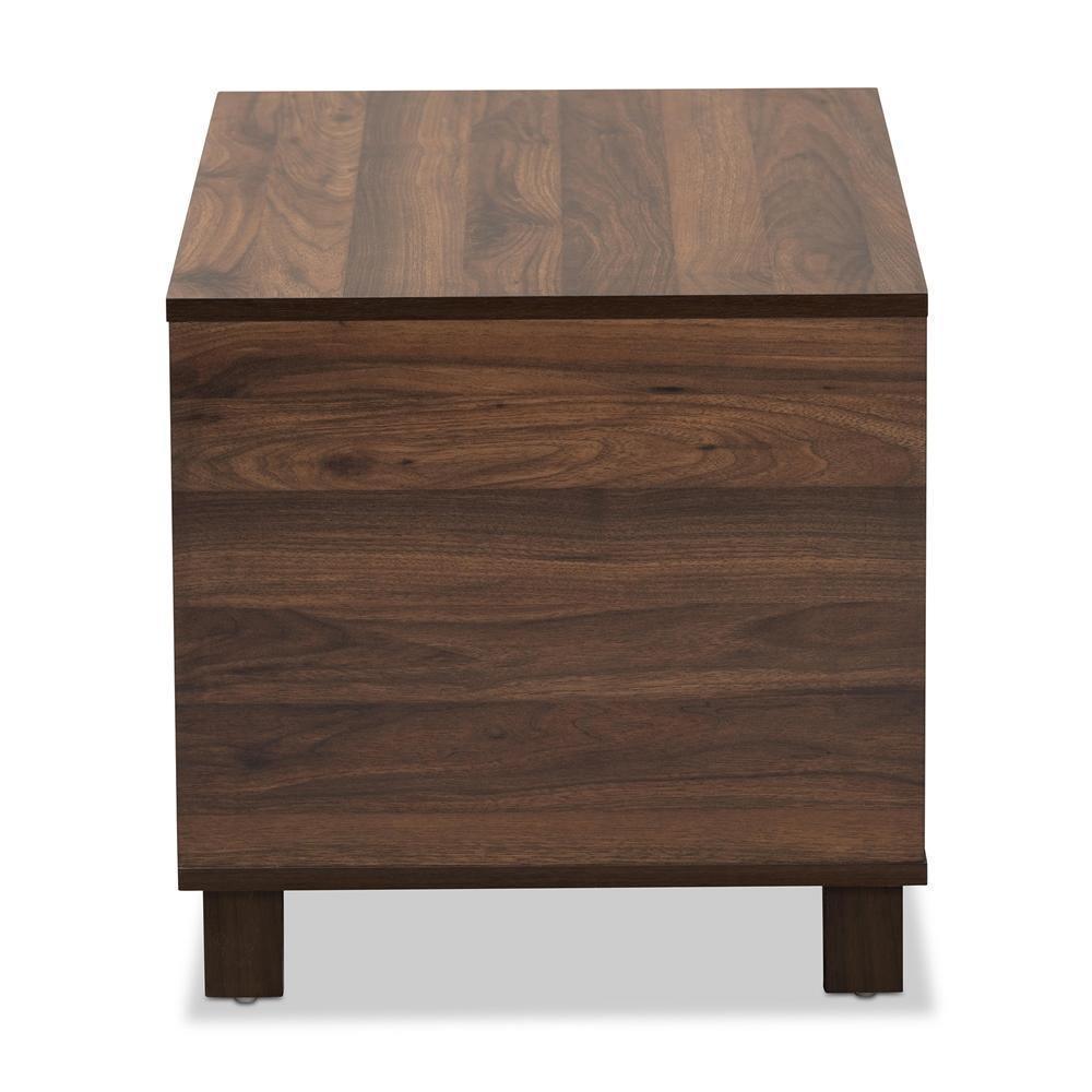Eckhart Modern and Contemporary Walnut Brown Finished Wood Cat Litter Box Cover House FredCo