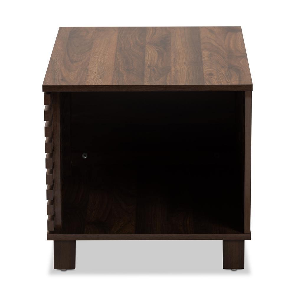 Eckhart Modern and Contemporary Walnut Brown Finished Wood Cat Litter Box Cover House FredCo