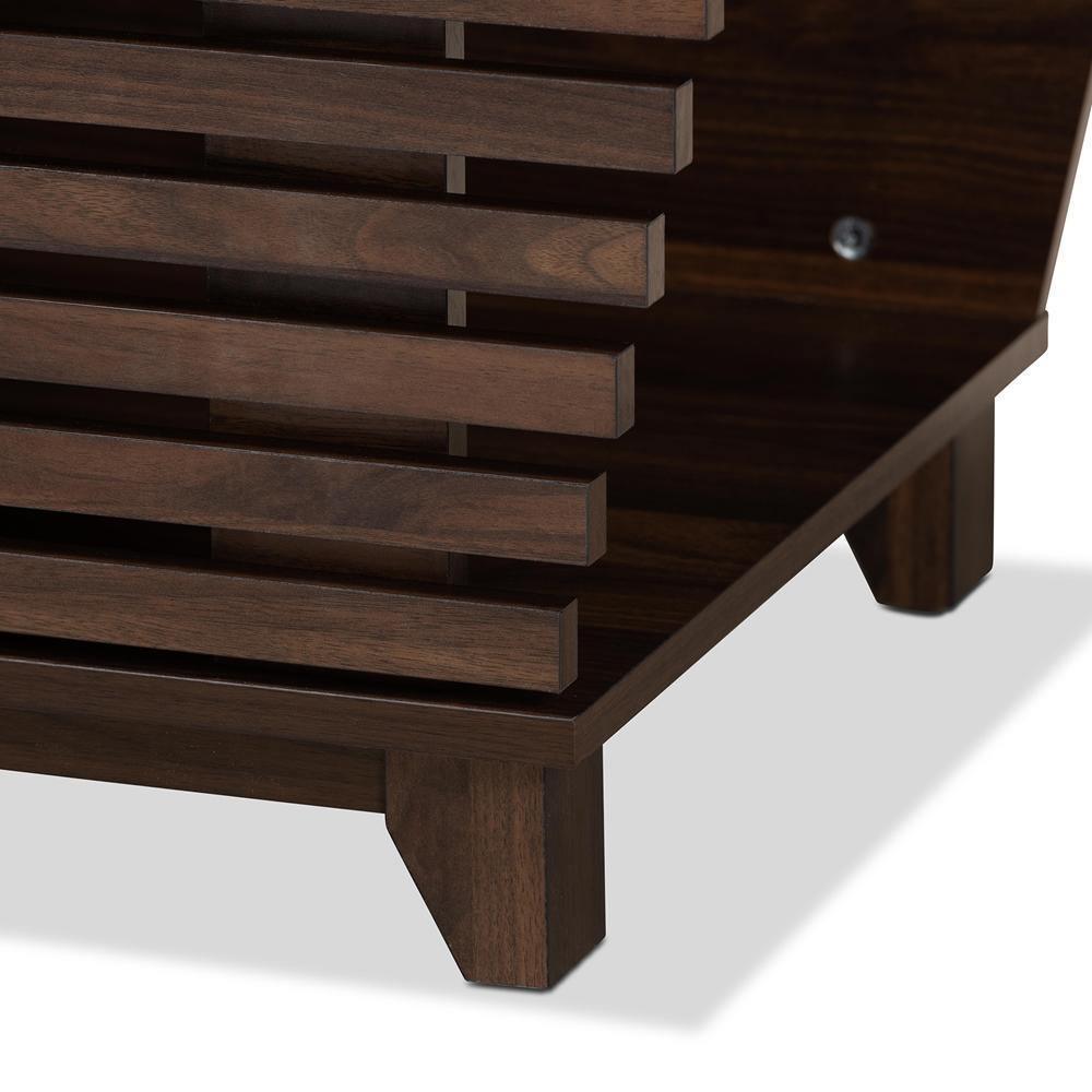 Eckhart Modern and Contemporary Walnut Brown Finished Wood Cat Litter Box Cover House FredCo