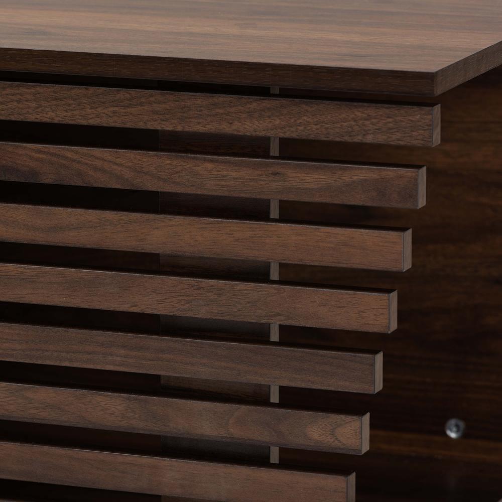 Eckhart Modern and Contemporary Walnut Brown Finished Wood Cat Litter Box Cover House FredCo
