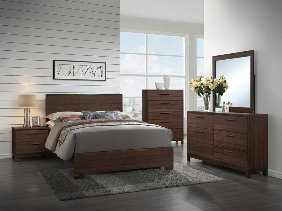 Edmonton Bedroom Set Rustic Tobacco and Dark Bronze Coaster California King, 5 Piece FredCo