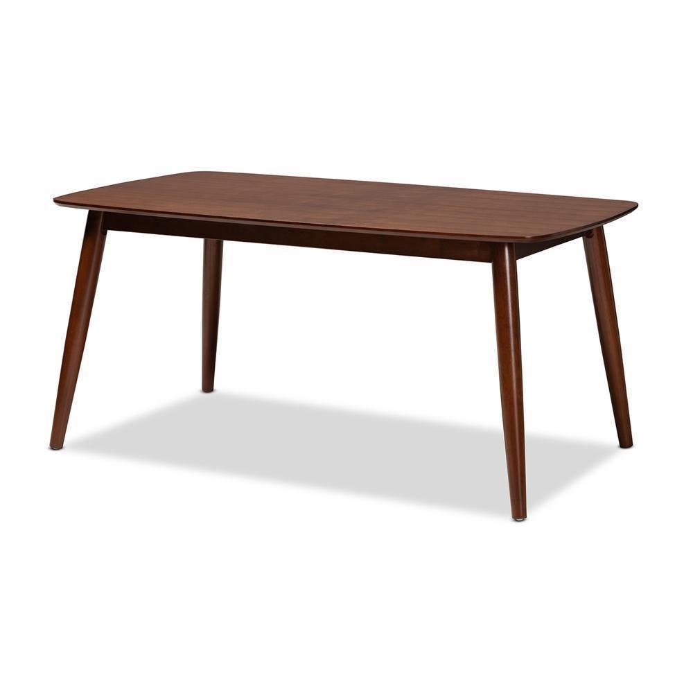 Edna Mid-Century Modern Walnut Finished Wood Dining Table FredCo