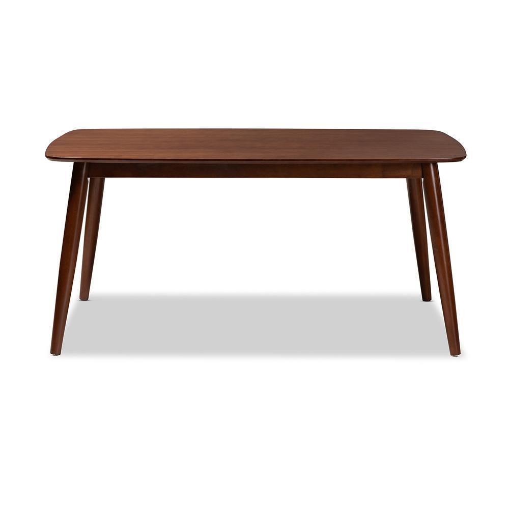 Edna Mid-Century Modern Walnut Finished Wood Dining Table FredCo