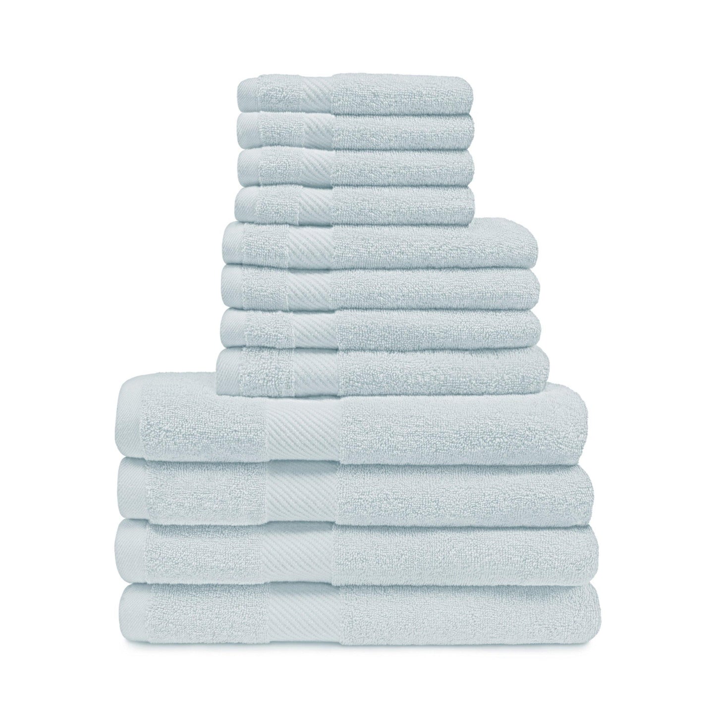 Egyptian Cotton 500 GSM Right Hash Dobby Border 12-Piece Towel Set FredCo