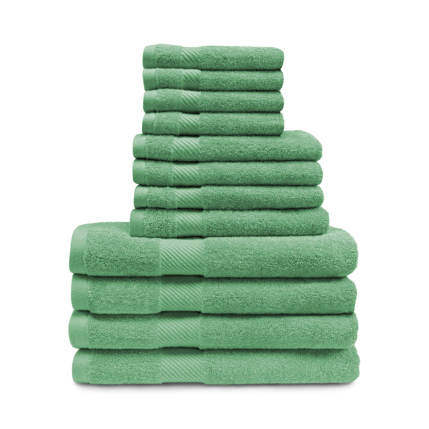 Egyptian Cotton 500 GSM Right Hash Dobby Border 12-Piece Towel Set FredCo