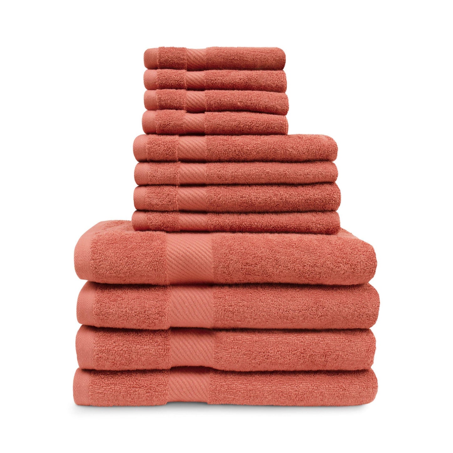 Egyptian Cotton 500 GSM Right Hash Dobby Border 12-Piece Towel Set FredCo