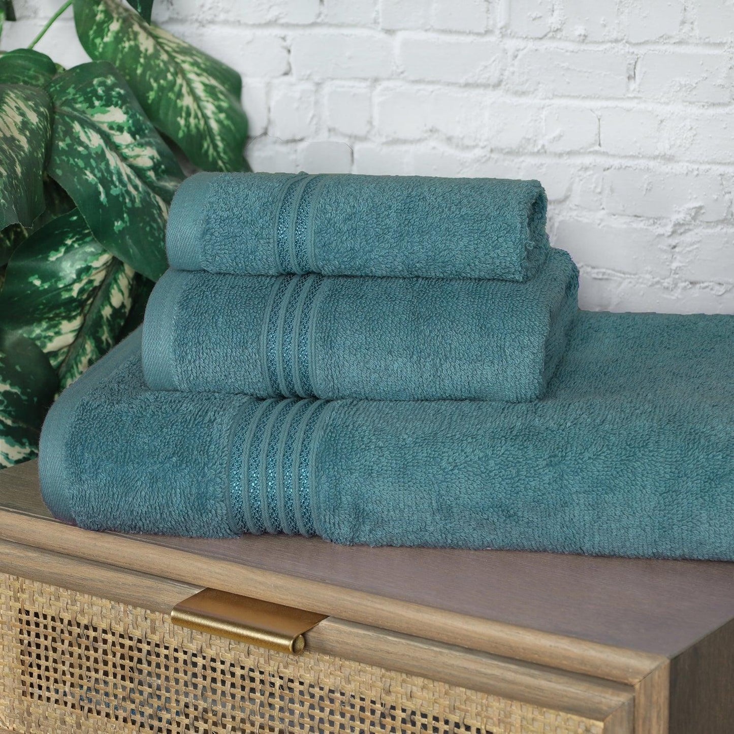 Egyptian Cotton 600 GSM, 3-Piece Towel Set, 1 Bath, 1 Hand, 1 Face FredCo
