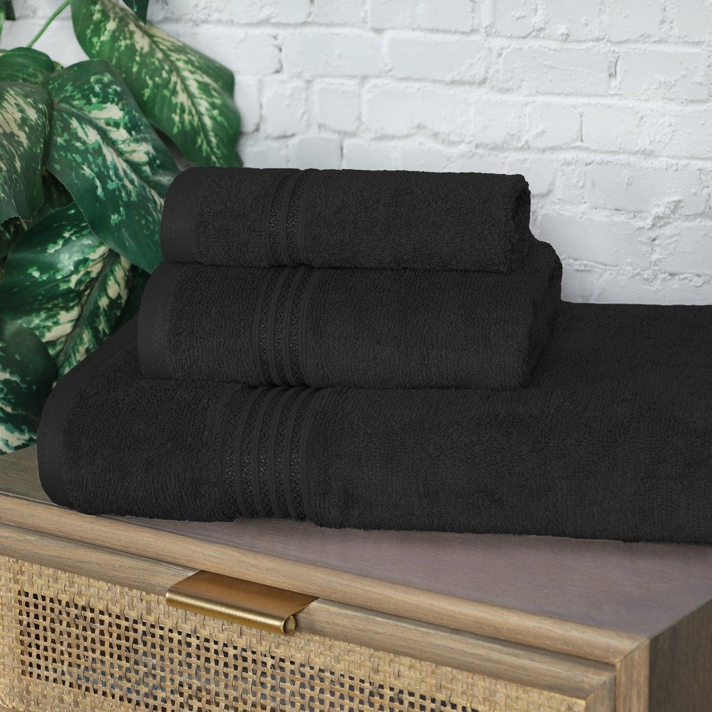 Egyptian Cotton 600 GSM, 3-Piece Towel Set, 1 Bath, 1 Hand, 1 Face FredCo