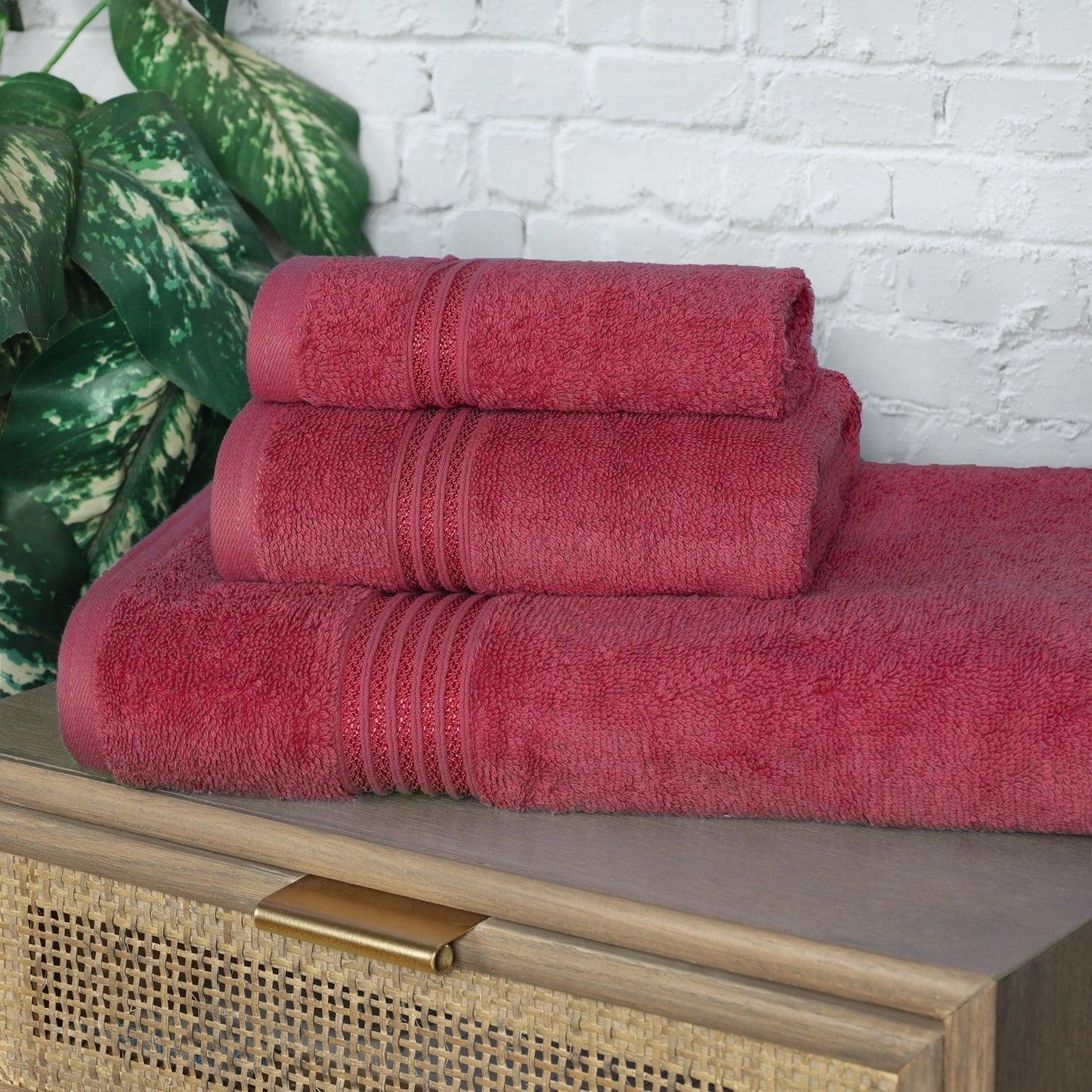 Egyptian Cotton 600 GSM, 3-Piece Towel Set, 1 Bath, 1 Hand, 1 Face FredCo
