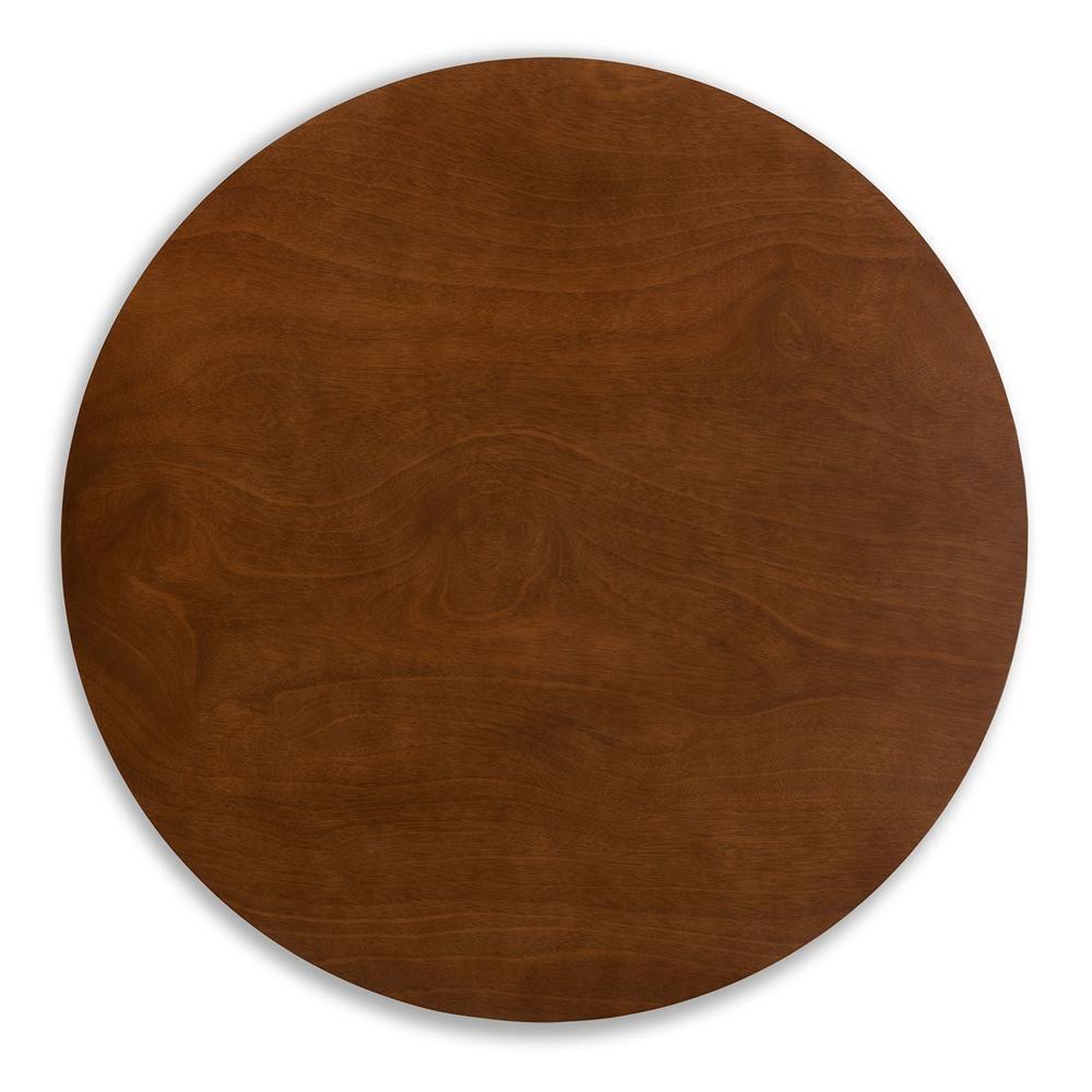 Eiko Mid-Century Modern Transitional Light Grey Fabric Upholstered and Walnut Brown Finished Wood 5-Piece Dining Set FredCo