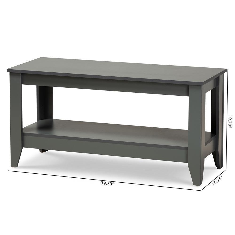 Elada Modern and Contemporary Grey Finished Wood Coffee Table FredCo