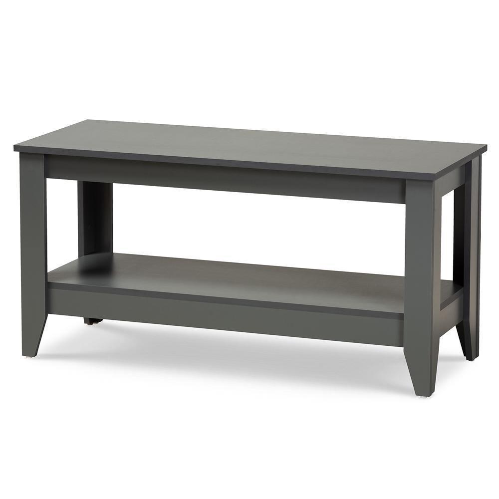Elada Modern and Contemporary Grey Finished Wood Coffee Table FredCo