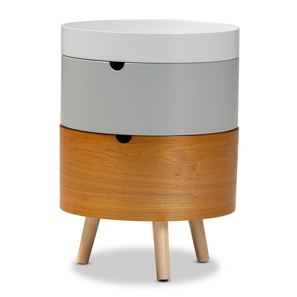 Elison Mid-Century Modern Multi Color 3-Tier Wood Nightstand FredCo