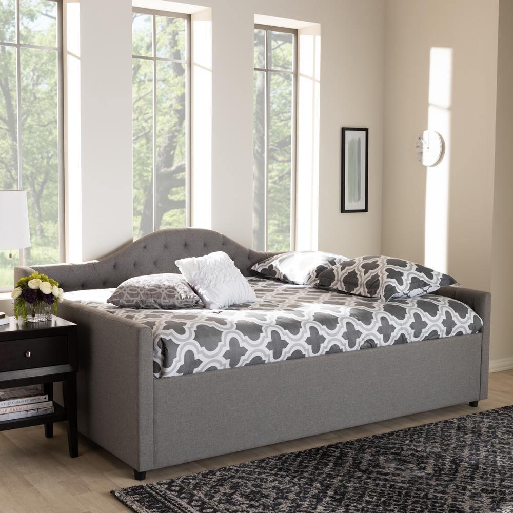 Eliza Modern and Contemporary Grey Fabric Upholstered Full Size Daybed FredCo