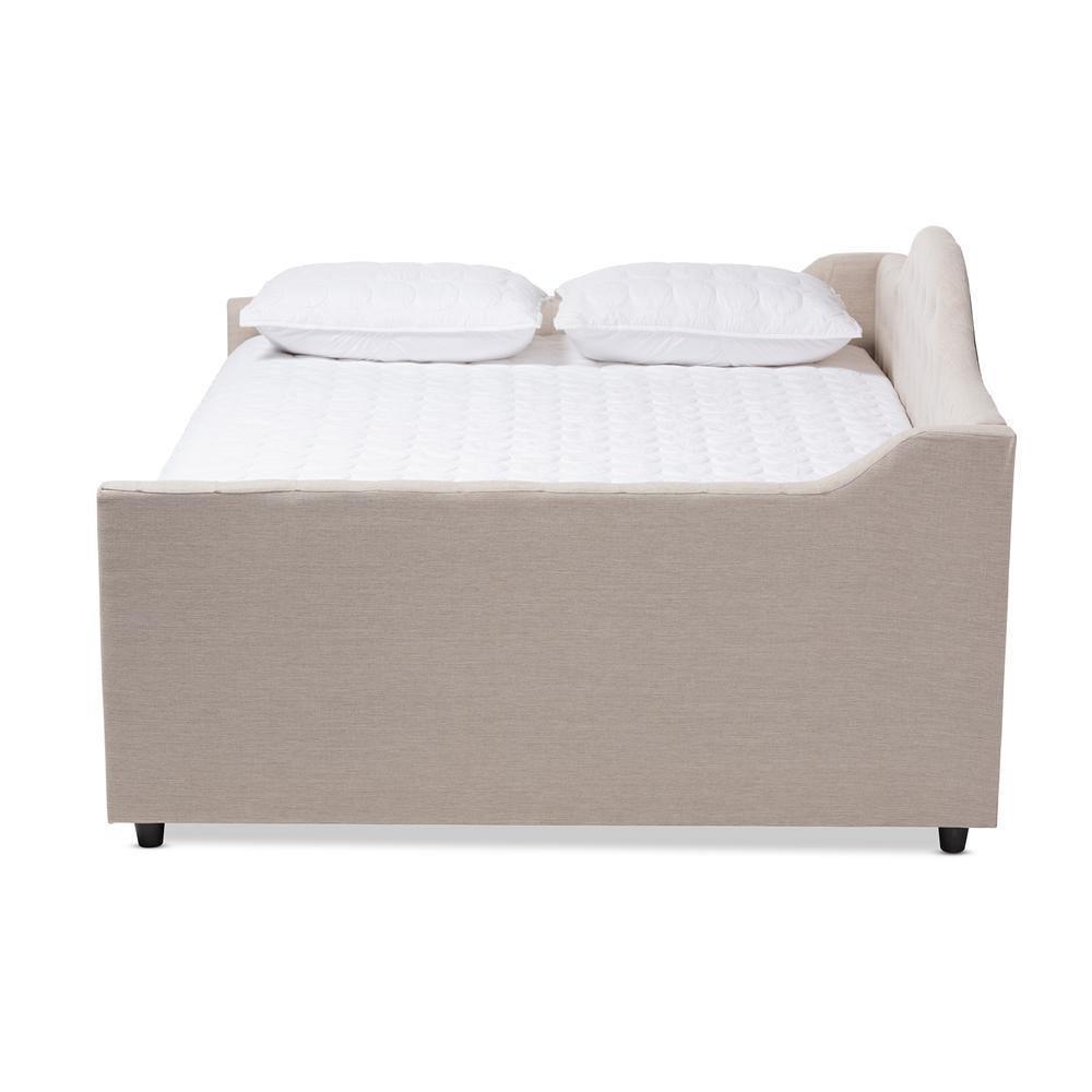 Eliza Modern and Contemporary Light Beige Fabric Upholstered Full Size Daybed FredCo