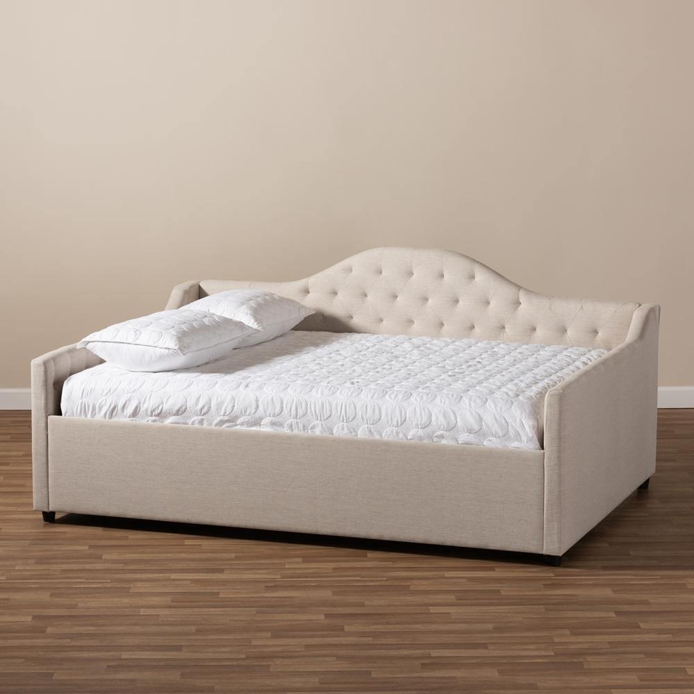 Eliza Modern and Contemporary Light Beige Fabric Upholstered Full Size Daybed FredCo