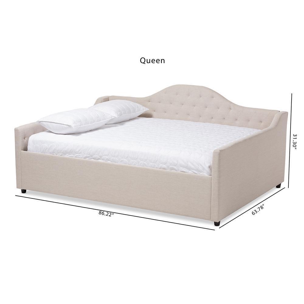 Eliza Modern and Contemporary Light Beige Fabric Upholstered Full Size Daybed FredCo