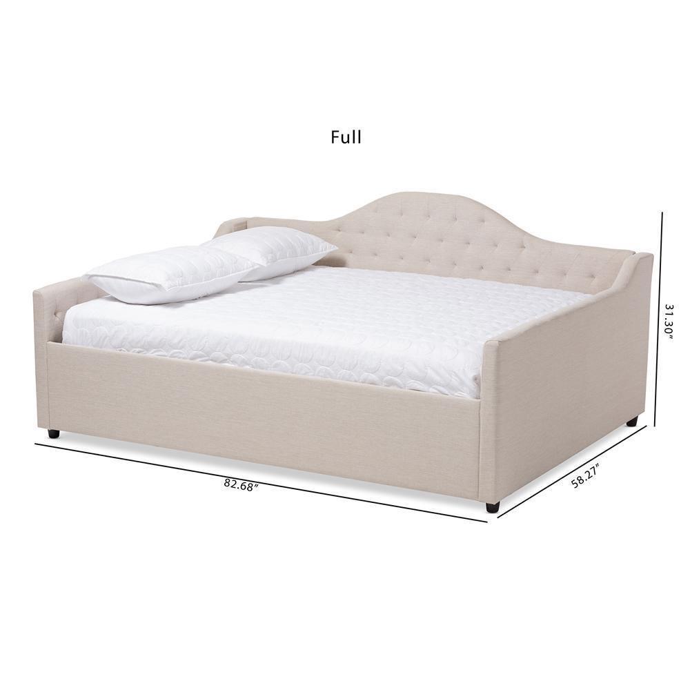 Eliza Modern and Contemporary Light Beige Fabric Upholstered Queen Size Daybed FredCo