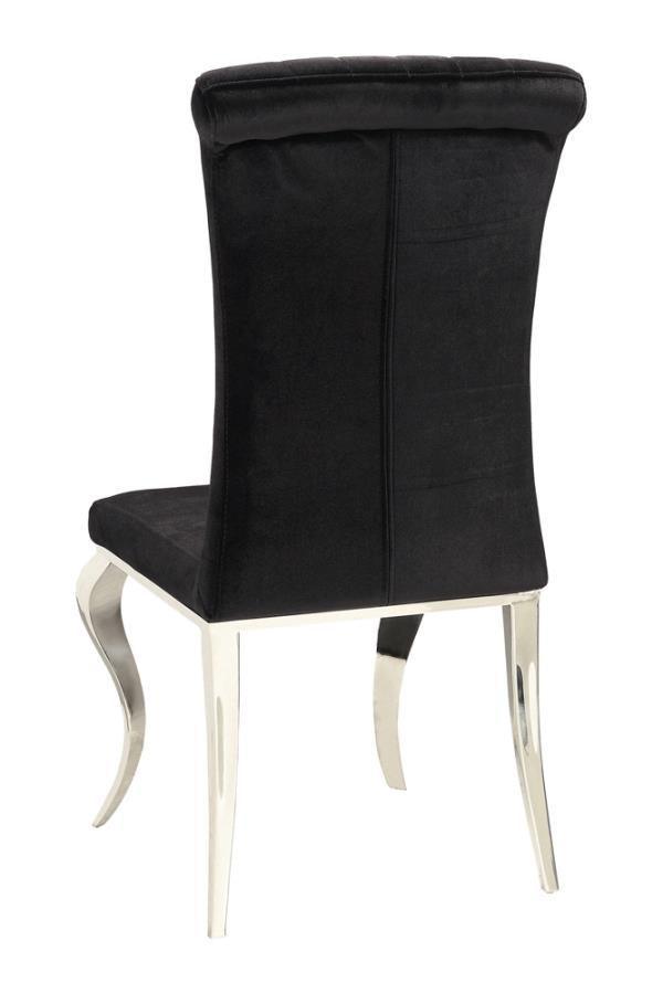 Ellie 5-piece Cylinder Pedestal Dining Room Set Mirror and Black 115551-S5 Coaster FredCo