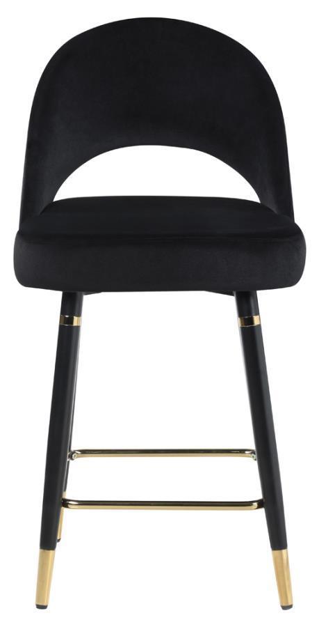 Ellie 5-piece Pedestal Counter Height Dining Room Set Mirror and Black 115558-S5 Coaster FredCo