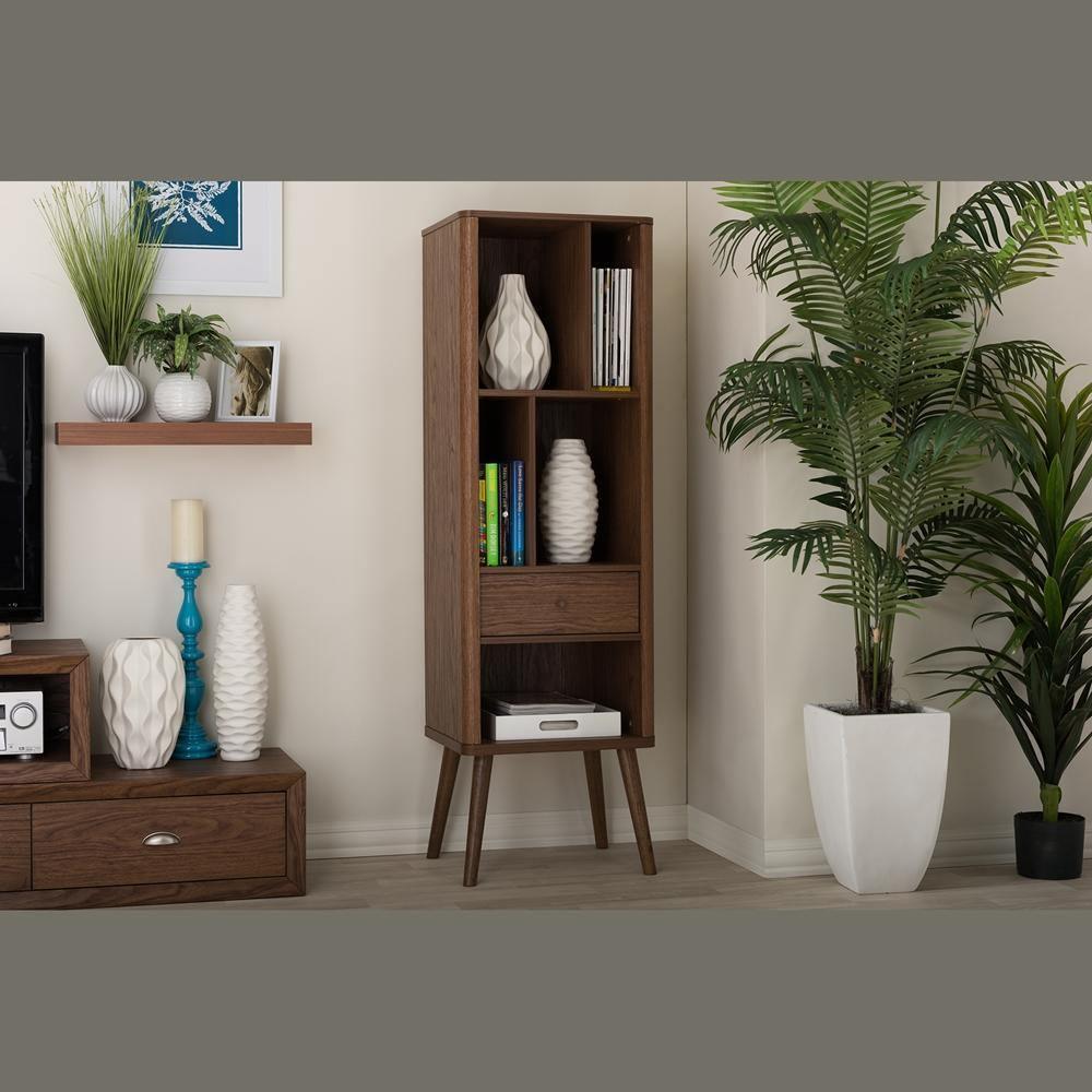 Ellingham Mid-century Retro Modern 1-drawer Sideboard Storage Cabinet Bookcase Organizer FredCo