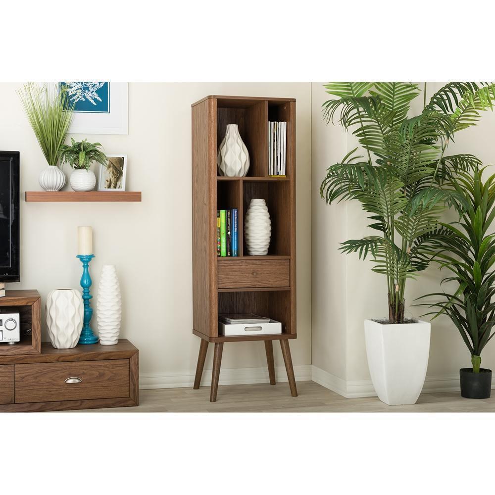 Ellingham Mid-century Retro Modern 1-drawer Sideboard Storage Cabinet Bookcase Organizer FredCo