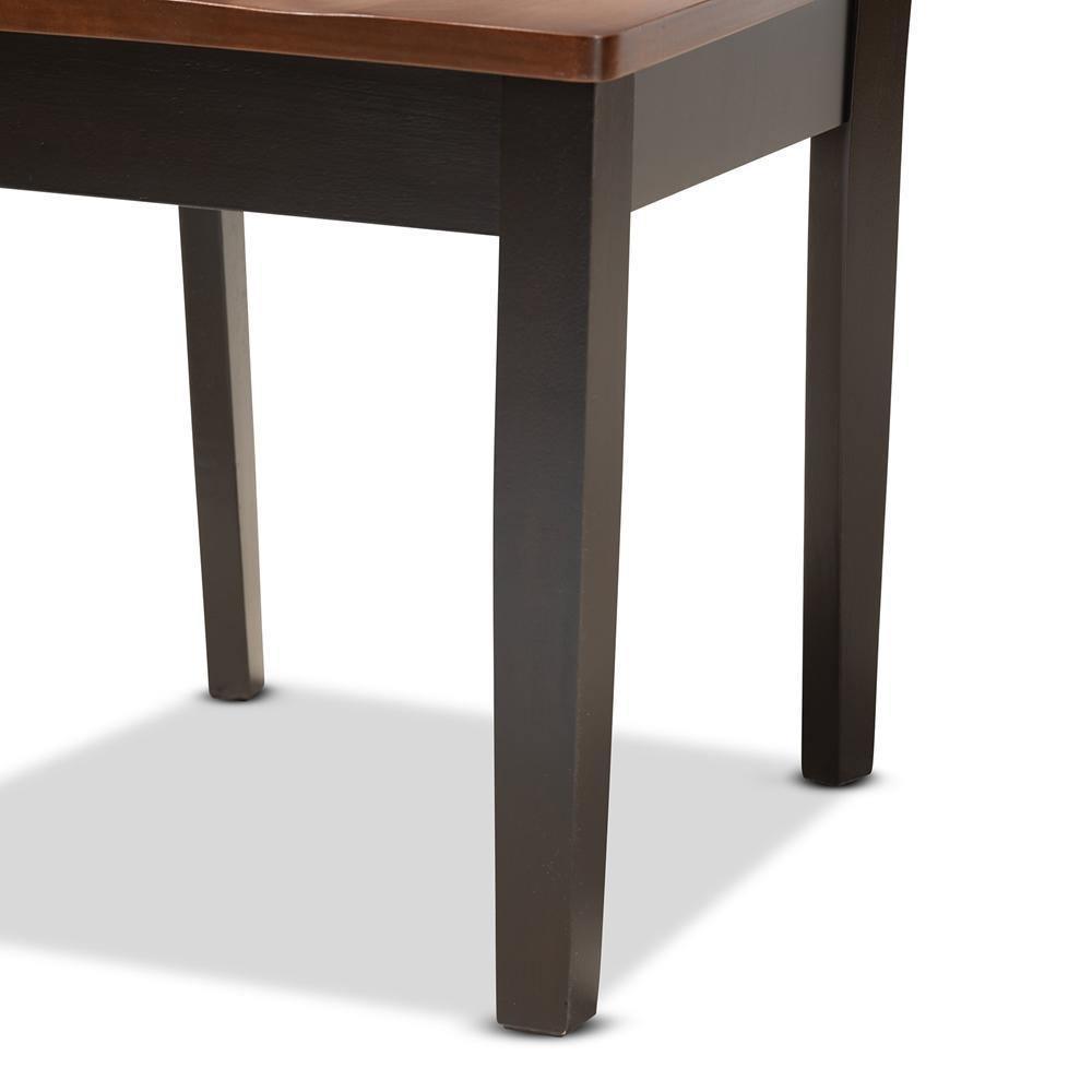 Elodia Modern and Contemporary Transitional Two-Tone Dark Brown and Walnut Brown Finished Wood 5-Piece Dining Set FredCo