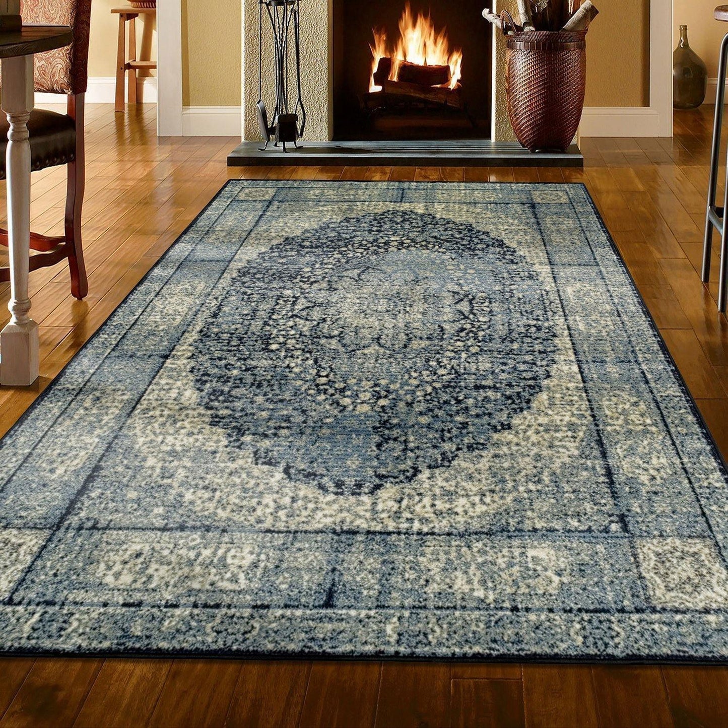 Emily Rug, Oval Medallion, Persian Design, Vintage FredCo