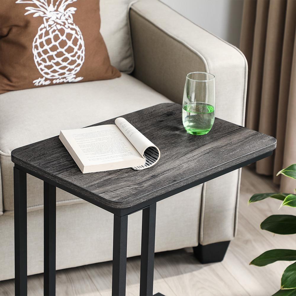 End Table Charcoal Gray and Black FredCo