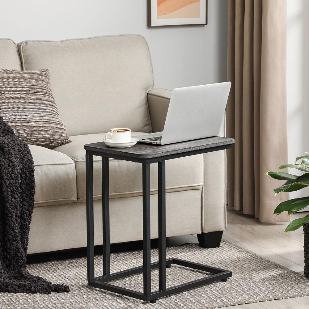 End Table Charcoal Gray and Black FredCo