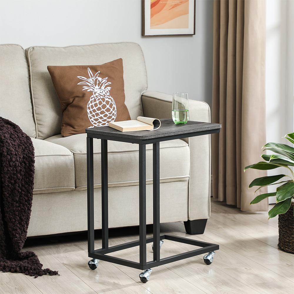 End Table Charcoal Gray and Black FredCo