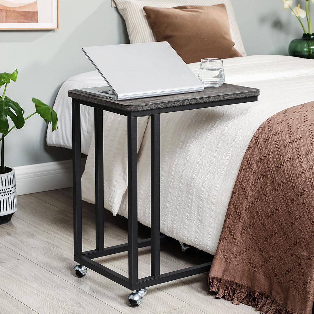 End Table Charcoal Gray and Black FredCo