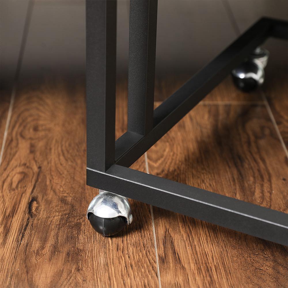 End Table Charcoal Gray and Black FredCo