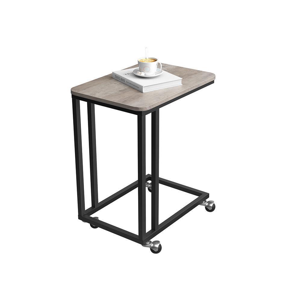 End Table Light Ivory and Black FredCo