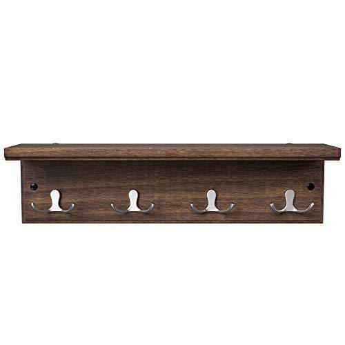 Entryway Coat Rack Rustic Brown 8 Hooks FredCo