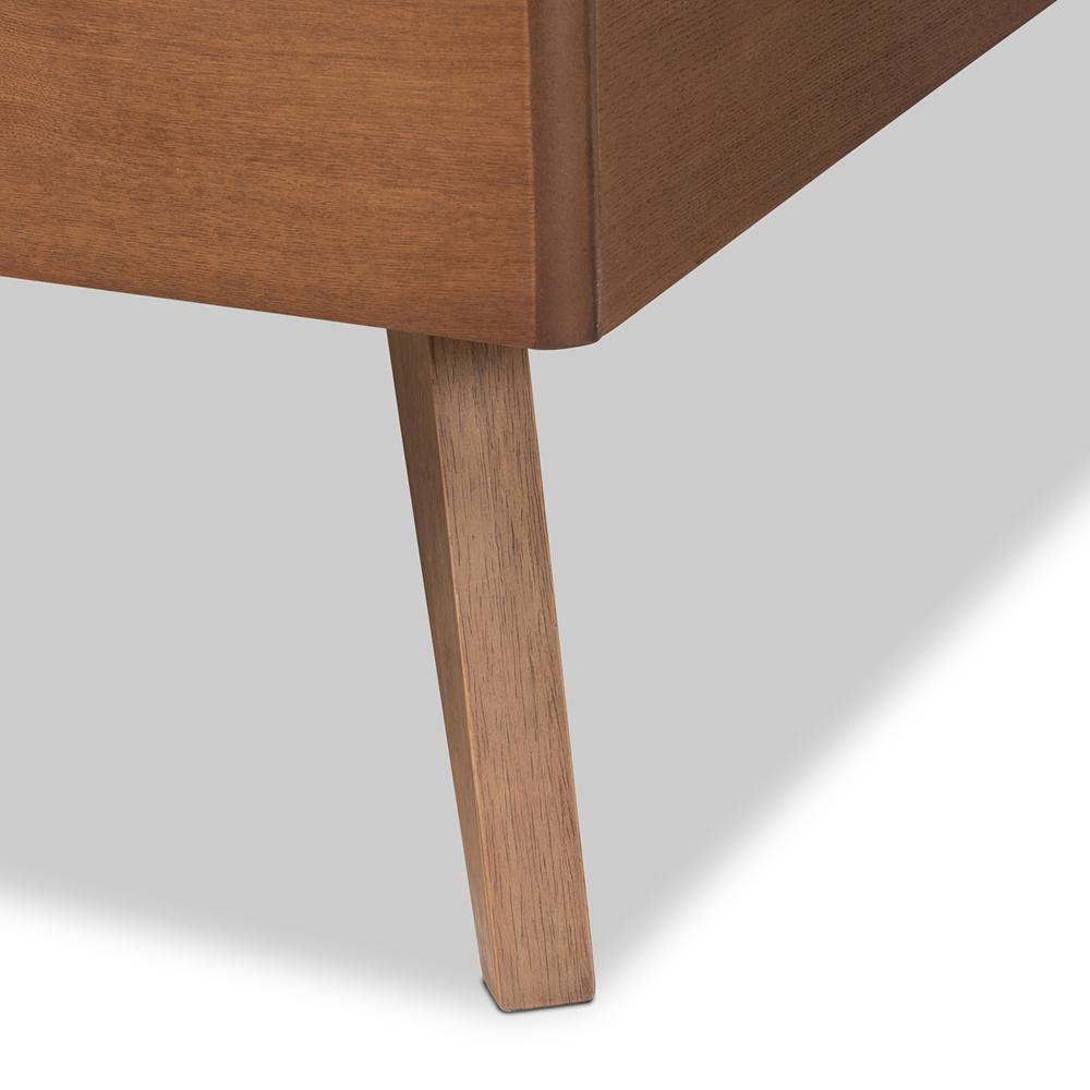 Eris Mid-Century Modern Walnut Brown Finished Wood Twin Size Platform Bed FredCo