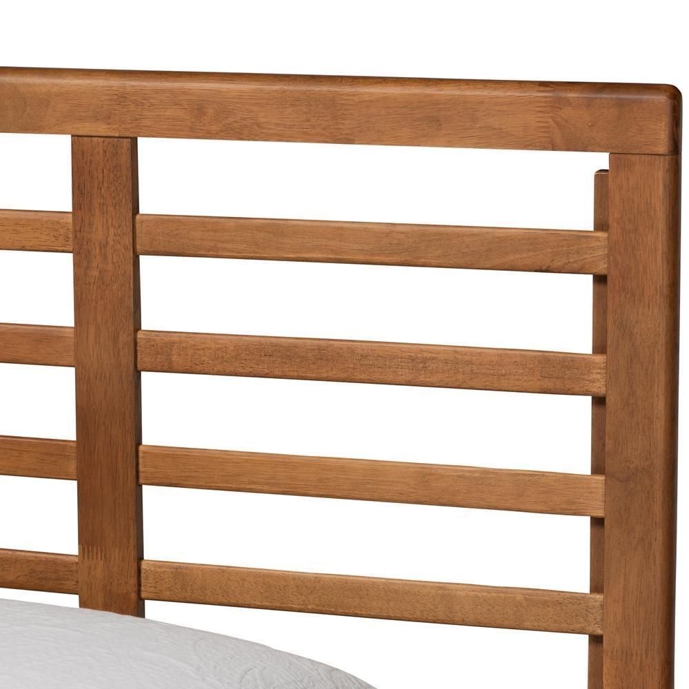 Eris Mid-Century Modern Walnut Brown Finished Wood Twin Size Platform Bed FredCo