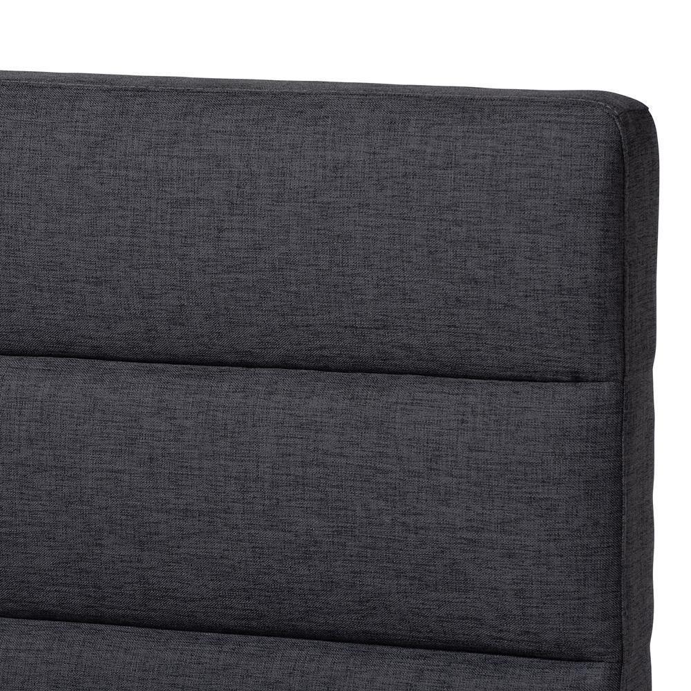 Erlend Mid-Century Modern Dark Grey Fabric Upholstered King Size Platform Bed FredCo