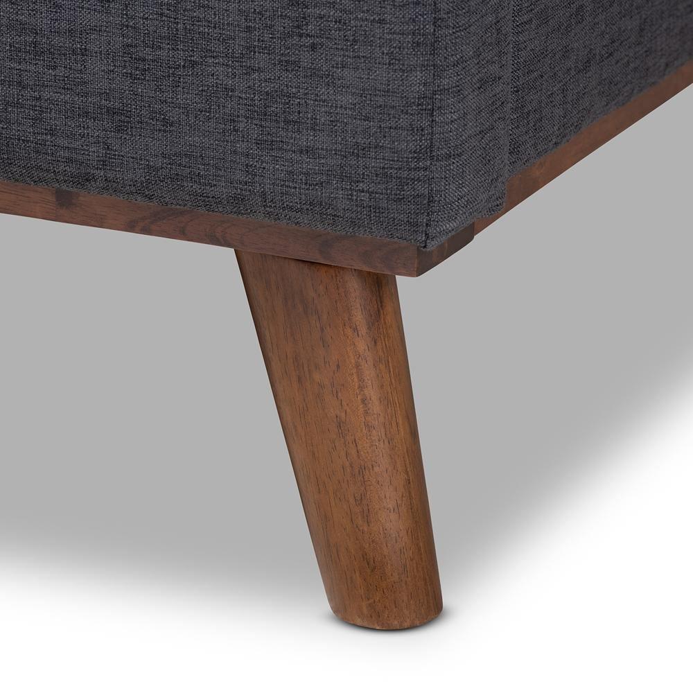 Erlend Mid-Century Modern Dark Grey Fabric Upholstered King Size Platform Bed FredCo